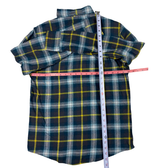 Small Arizona Jean Co. Men's Navy Plaid Super Soft Button Down Long Sleeve Shirt - Picture 5 of 5